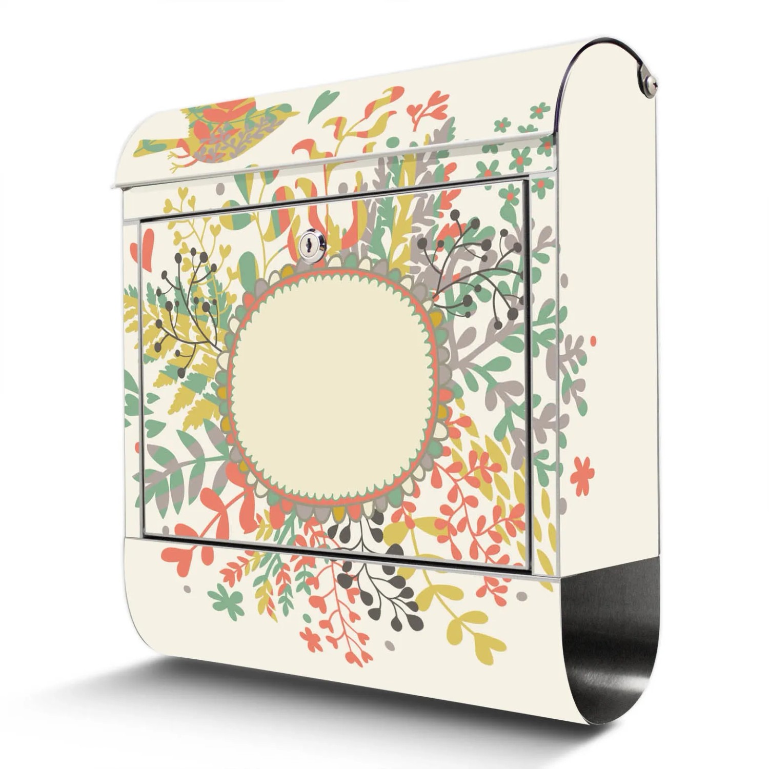 Banjado Briefkasten Edelstahl 38x43x12.5cm Rostfrei Mit Zeitungsfach Mit Motiv Motiv Wt Frühling