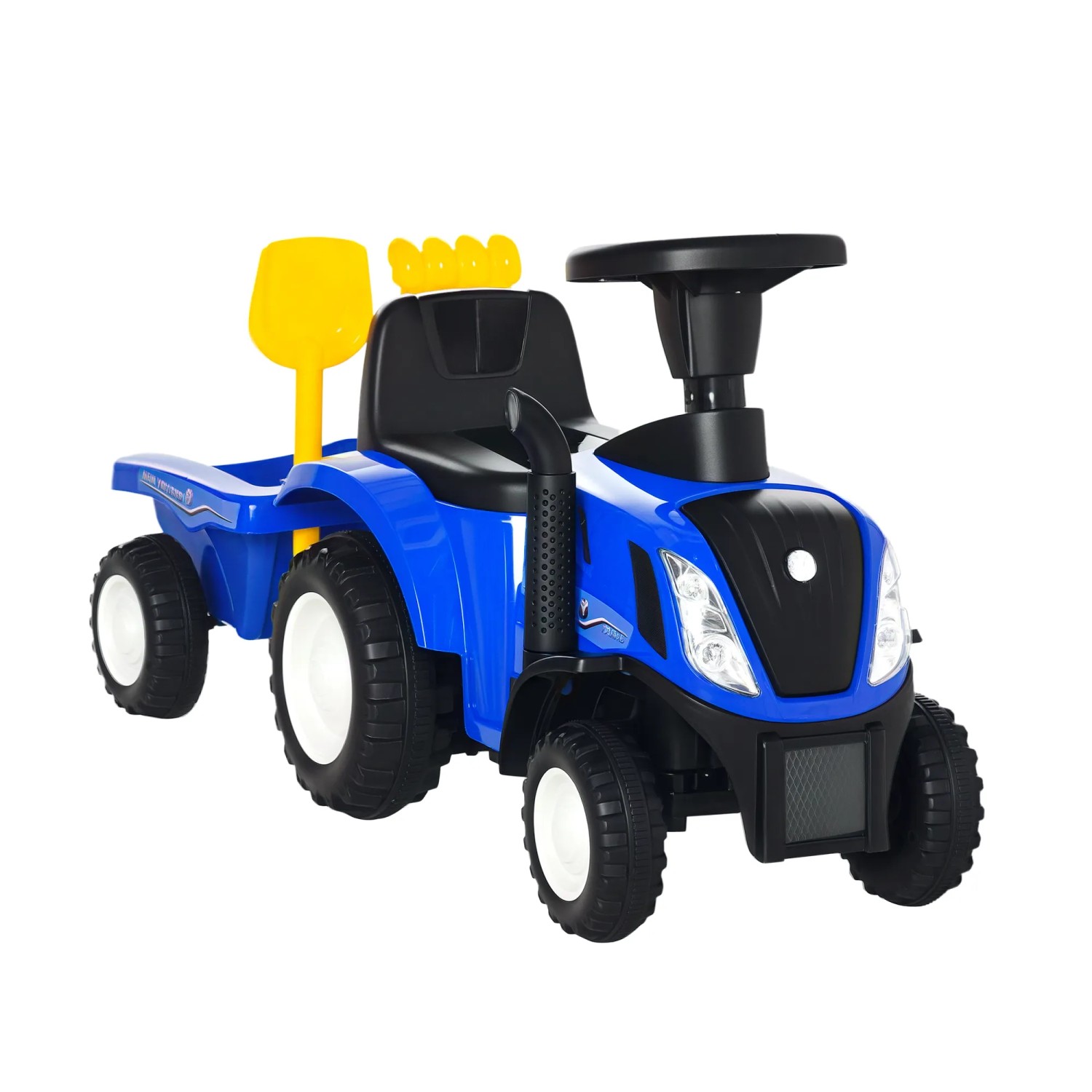 HOMCOM Kinder Rutschauto NEW HOLLAND Laufhilfe mit Hupe 91 x 29 x 44 cm