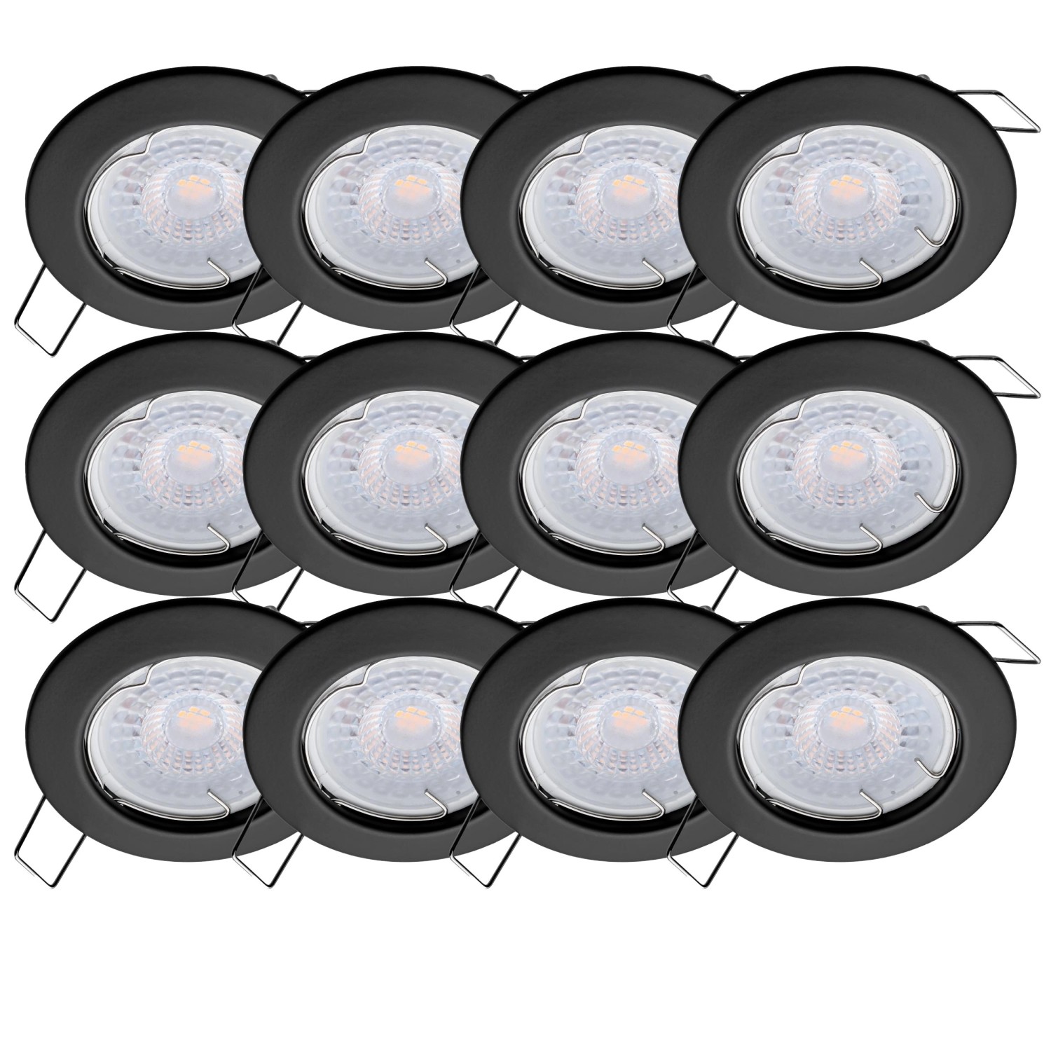 Oktaplex 12er Set Einbauleuchte Sedan inkl. LED-Module Warmweiß 380lm 4,8W günstig online kaufen