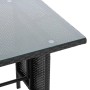 Schwarzer Polyrattan-Tisch der Svita Monroe Garten-Lounge mit klarer Glasplatte. Detailansicht der robusten Gartenmöbel.