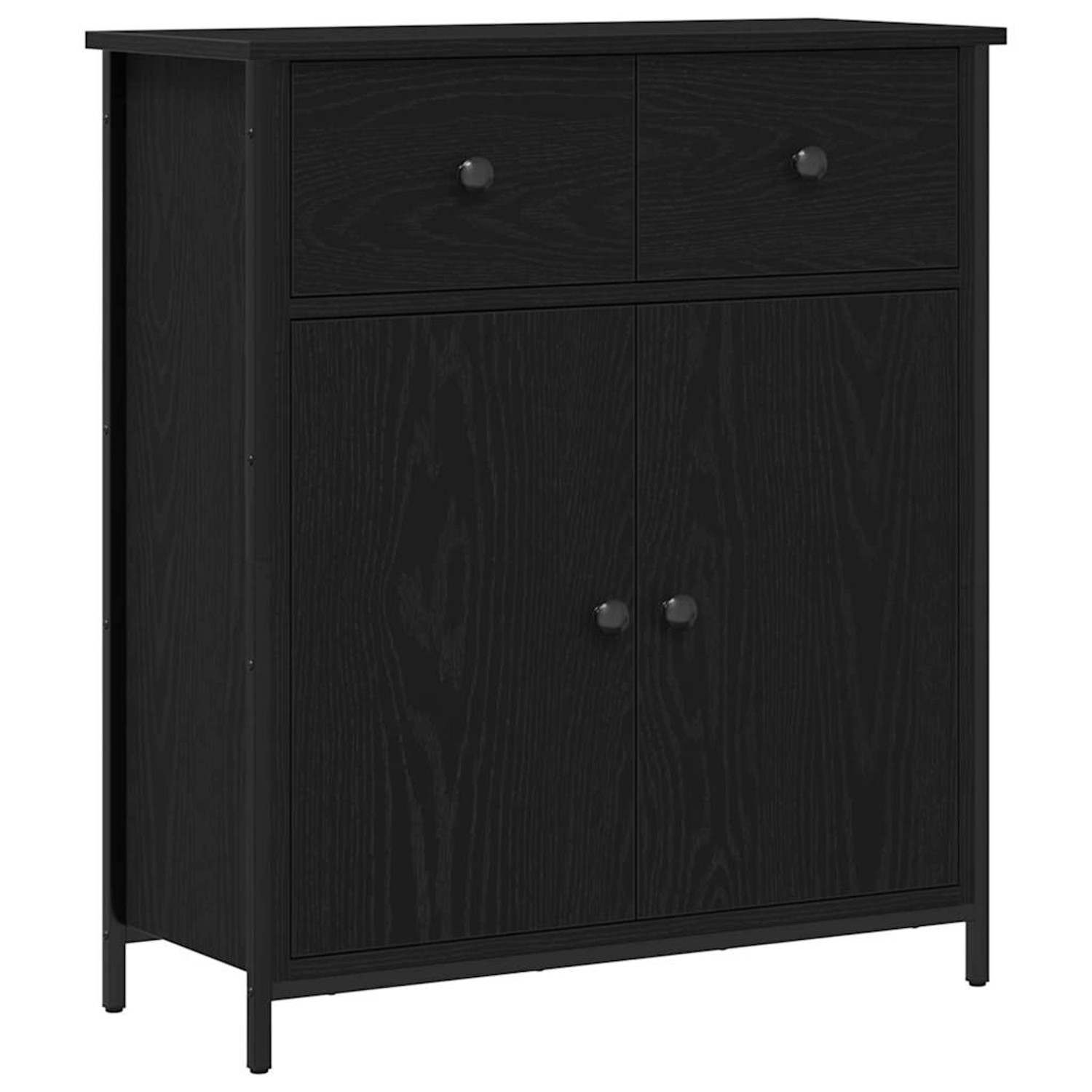 vidaXL Sideboard Schwarz Eichen-Optik 70 x 30 x 80 cm Holzwerkstoff 863159