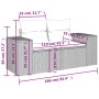 vidaXL Garten-Sofagarnitur, 8-teilig, hellgraues Poly Rattan, mit Maßangaben.