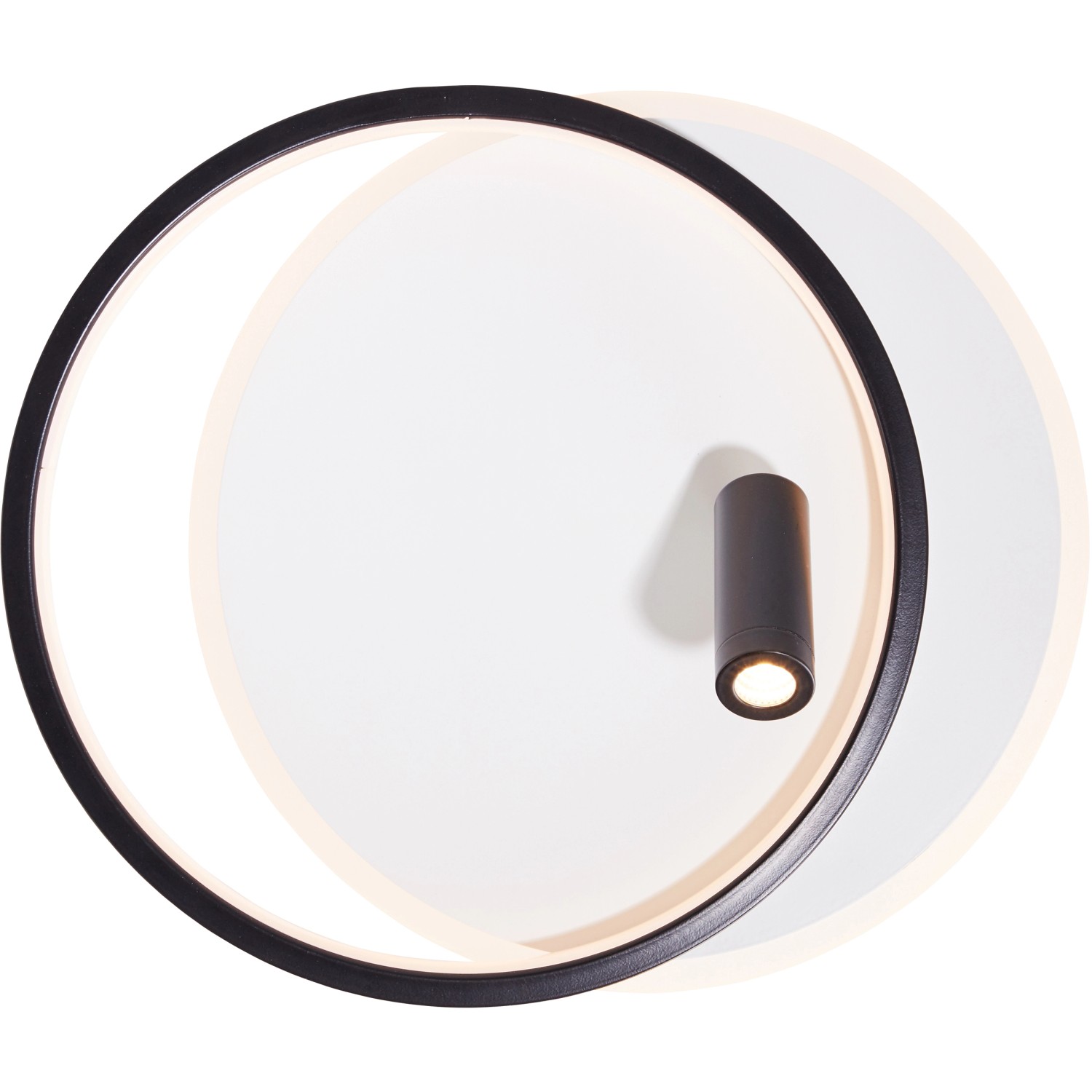 Moderne LED-Deckenleuchte Eunomia, schwarz-weiß, 35x30cm, dimmbar, für Innenräume.