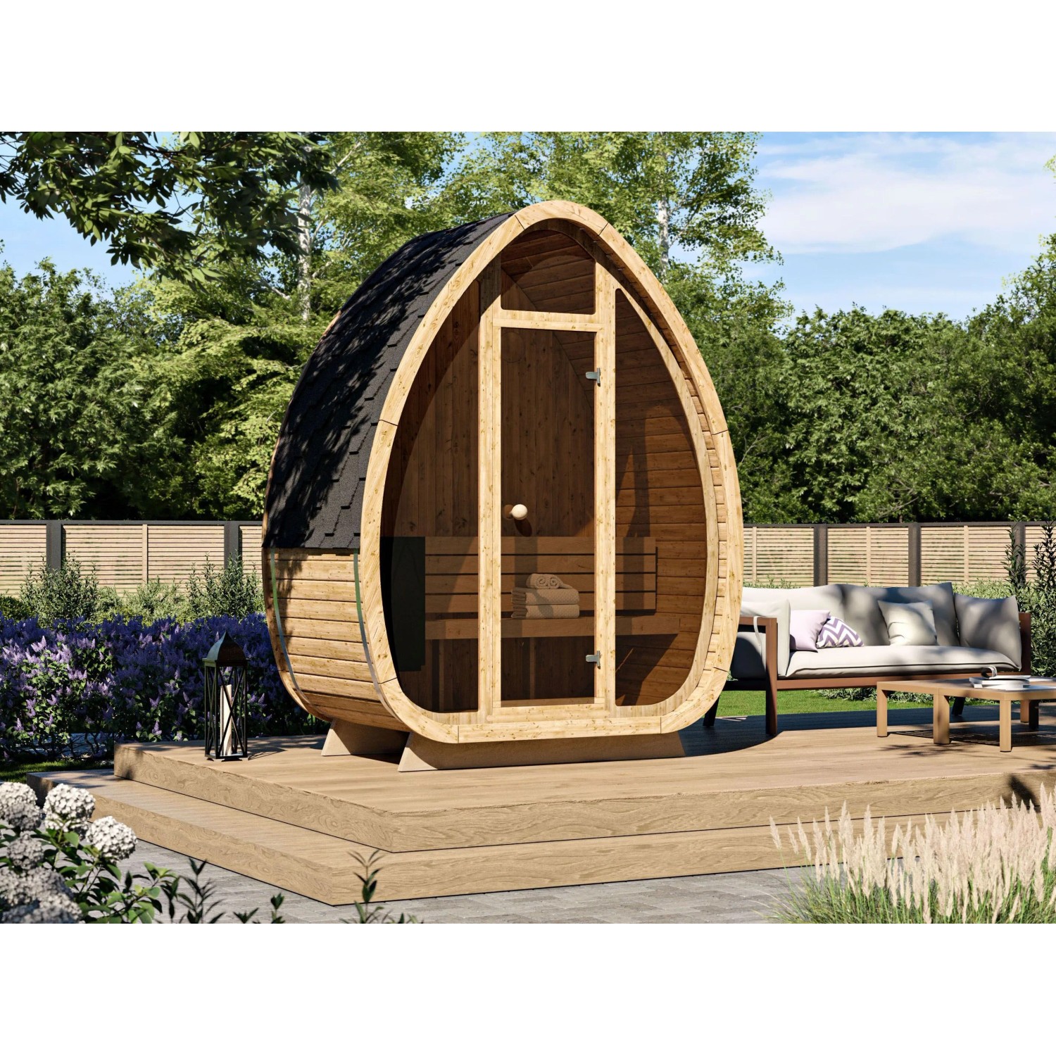 Fjordholz Fass-Sauna Modell Luxe-1 Plus Bausatz