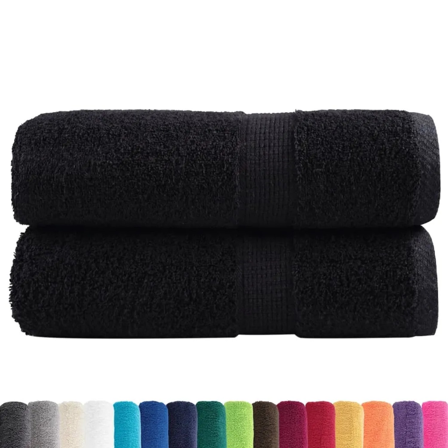 vidaXL Premium-Gästetücher SOLUND 2 Stk Schwarz 30x50 cm 600 g/m² 137422