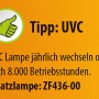 Hinweis: UVC Lampe für Heissner Teichklärer jährlich wechseln oder nach 8.000 Betriebsstunden. Ersatzlampe: ZF436-00