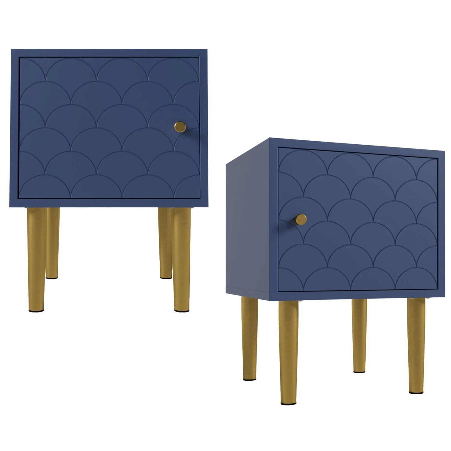 Merax 2er Set Nachttisch 35x35x51cm Marineblau