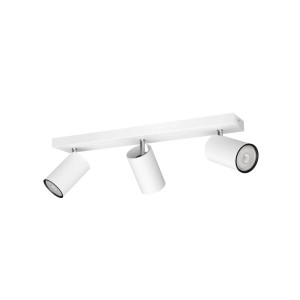 Weißer Philips Kosipo 3-flammiger LED-Spot mit drei drehbaren Zylindern für gezielte Beleuchtung. Modernes Design.