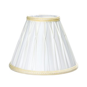 Konischer Lampenschirm, creme-weiß, Stoff, Ø 23cm, E27 Fassung für Tisch- und Stehleuchten.