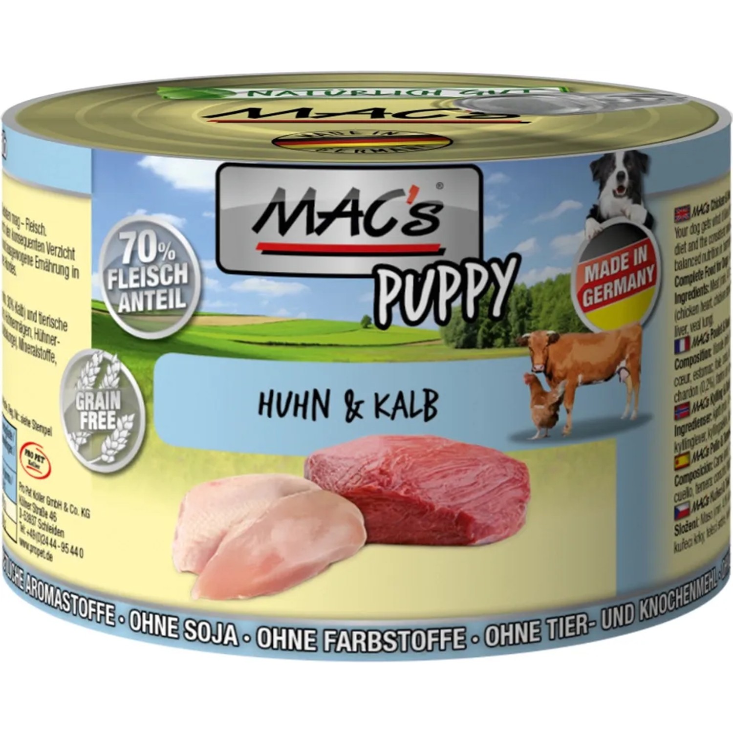 Mac's Hunde-Nassfutter Puppy Huhn und Kalb 200 g