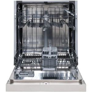 Innenansicht Telefunken Einbau Geschirrspüler mit Ober- und Unterkorb, teilintegriert, 60 cm breit.