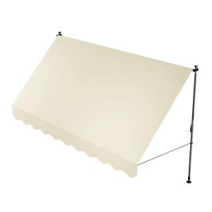 Beige Klemmmarkise Kapstadt 350x120 cm für Balkon oder Terrasse.
