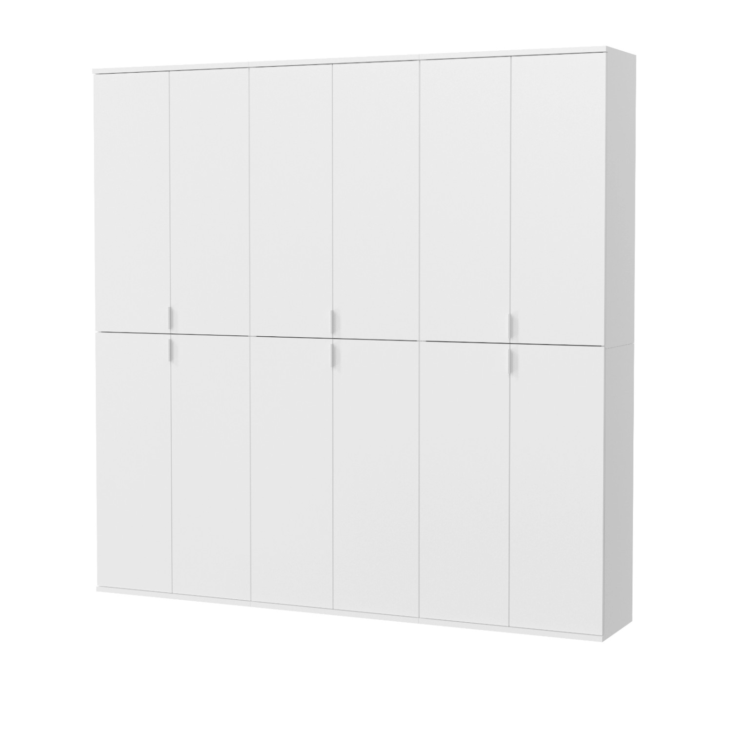 Inn.Furn Garderobenschrank Weiß Hochglanz 183 cm mit 12 Türen SystemX günstig online kaufen