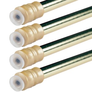 4er-Pack glänzend goldene Klemmstangen mit Schraubtechnik, 60-90 cm, für Stil- & Seilspanngarnituren.