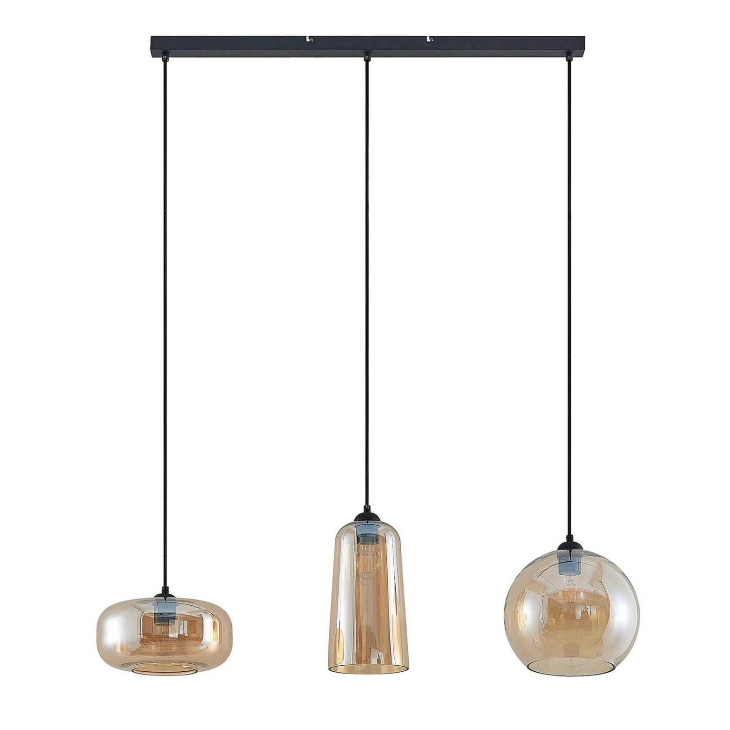 Lucande Pendelleuchte Wilja 9627334 Retro Vintage Antik in Creme aus Glas 3 günstig online kaufen
