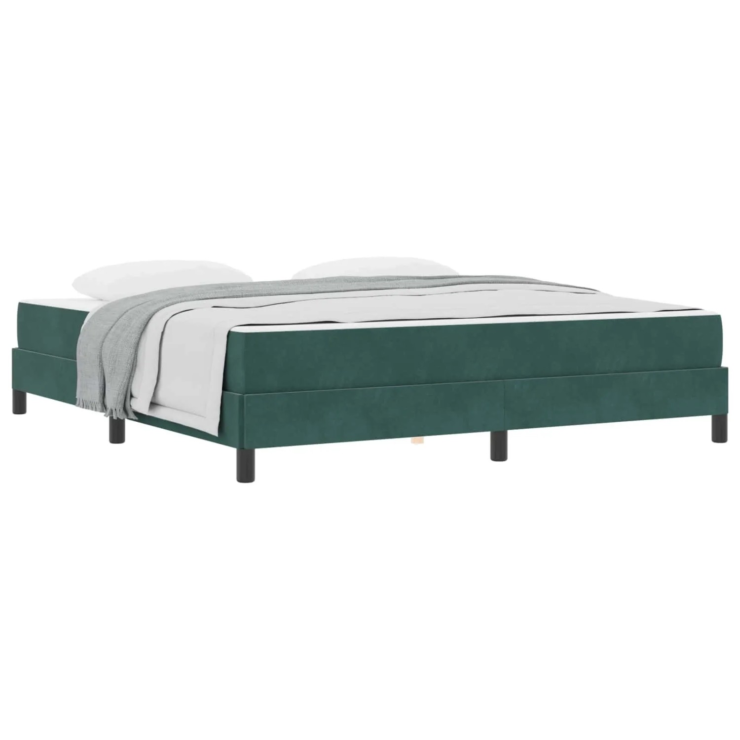 vidaXL Boxspringbett mit Matratze Dunkelgrün 180 x 220 cm Stoff 3398806