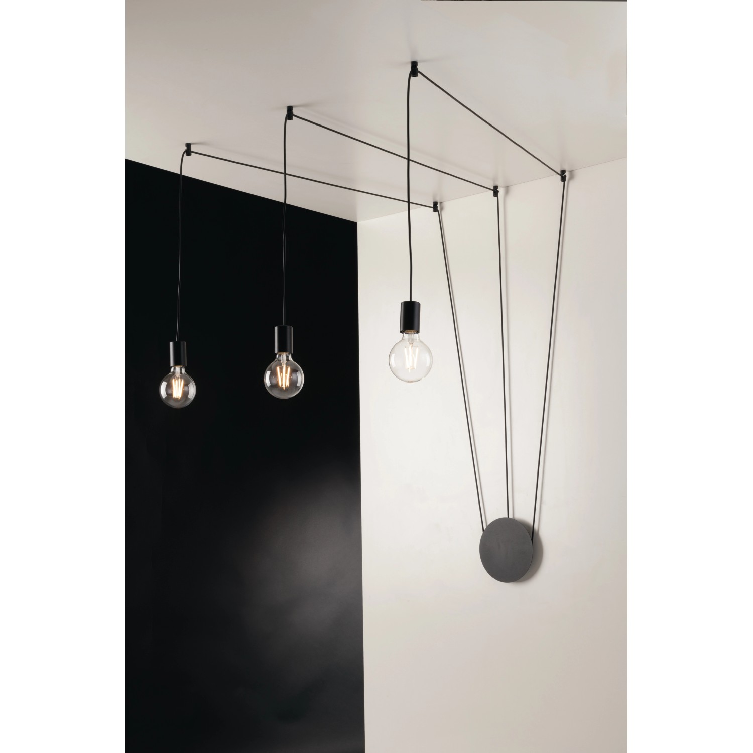 Luce Design Deckenleuchte Habitat 3-flammig Schwarz Ø 19 cm