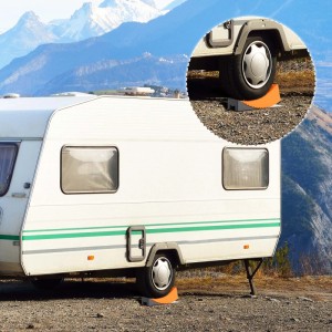 Wiltec Auffahrkeile Wohnmobil 2Er Set Rundkeile 42,4X17X17,4Cm Unterlegkeile