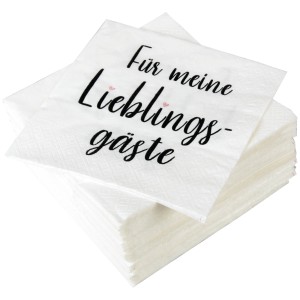 Bestlivings Servietten mit Aufdruck "Für meine Lieblingsgäste", 3-lagig, 120er Pack.