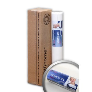 PROFHOME HomeVlies Vliestapete, glatt, weiß, überstreichbar, mit Kartonverpackung.