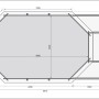 Draufsicht Karibu Pool 4 Set KDI mit Sonnenterrasse B und Eckterrassen, Maße und Details.
