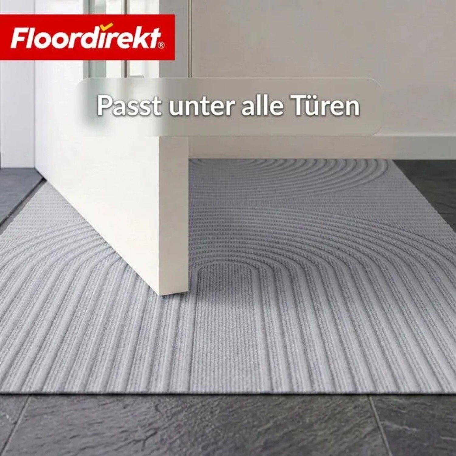 Floordirekt Schmutzfangmatte CIRCA Waschbar Rutschfest TPE-Rücken Grau Wellen 40 x 60 cm_3