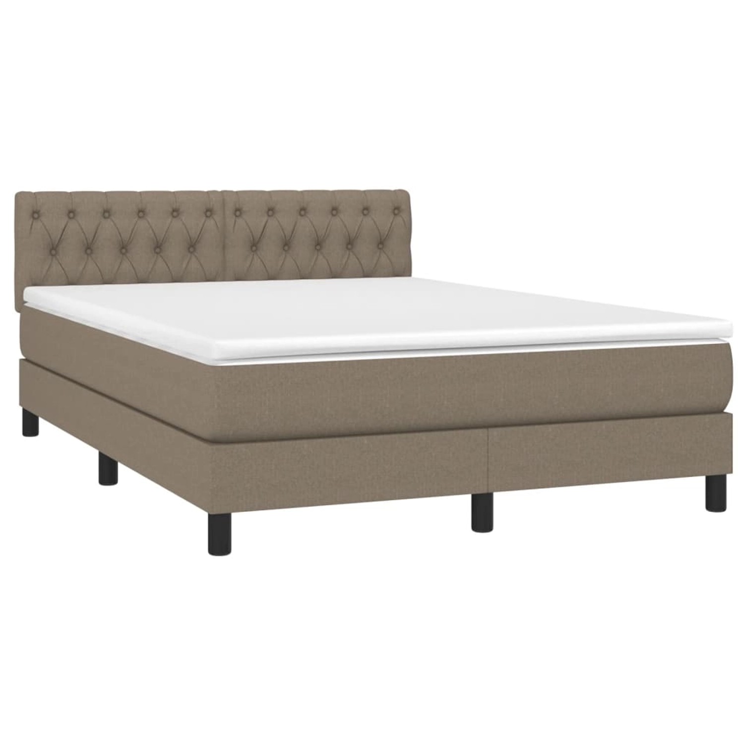 vidaXL Boxspringbett mit Matratze & LED Taupe 140x190 cm Stoff 3133393 günstig online kaufen
