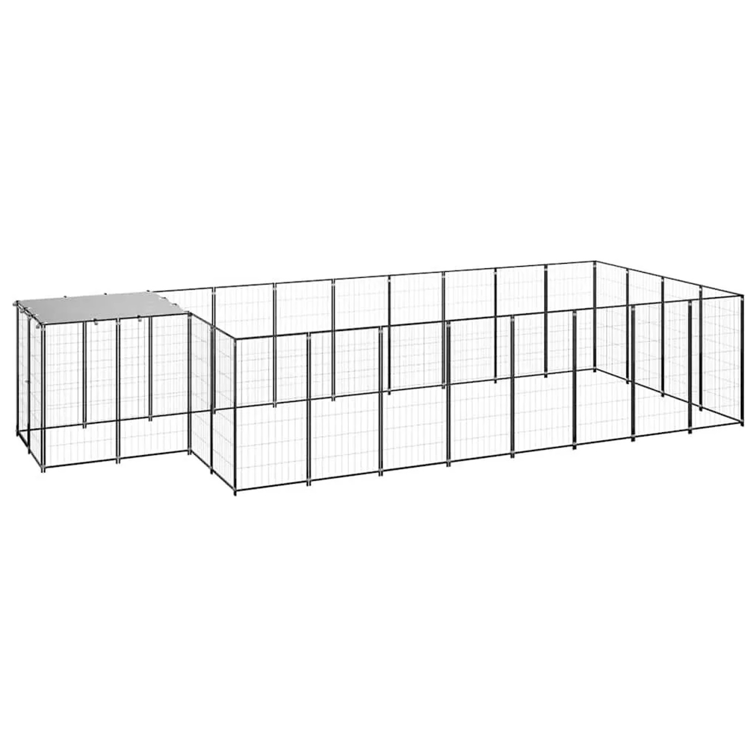 vidaXL Hundezwinger Schwarz 10,89 m² Stahl 3082207