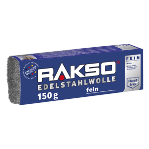 RAKSO Edelstahlwolle, feine Sorte, 150g Banderole zum Reinigen und Polieren.