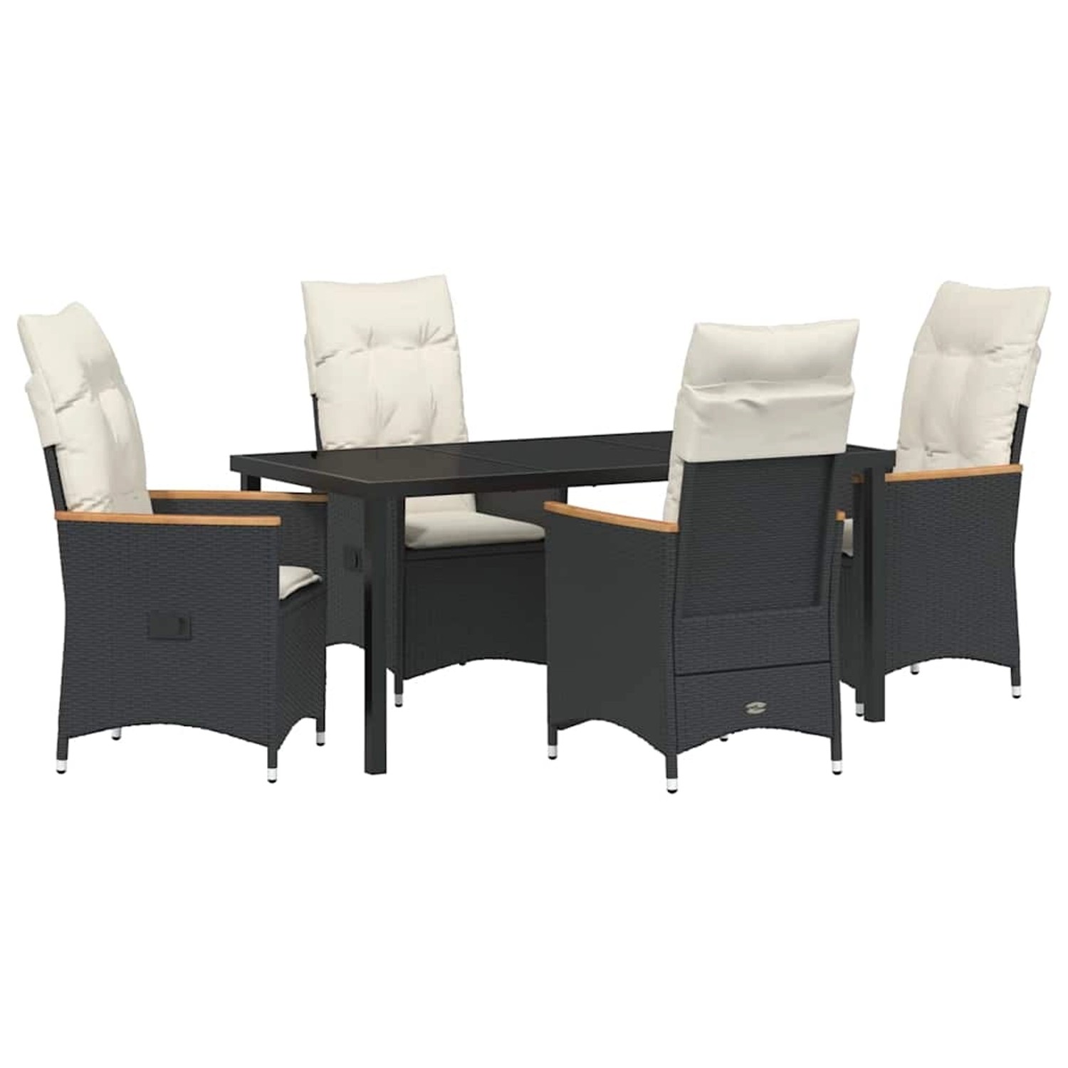 vidaXL Garten Essgruppe mit Kissen 5-Tlg Schwarz Poly Rattan 3379607 günstig online kaufen