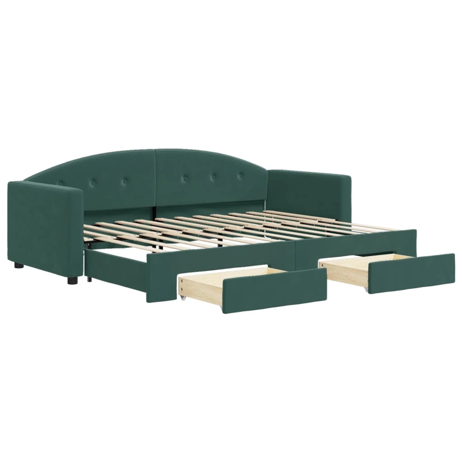 vidaXL Tagesbett Ausziehbar mit Schubladen Dunkelgrün 80x200 cm Samt1884529 günstig online kaufen