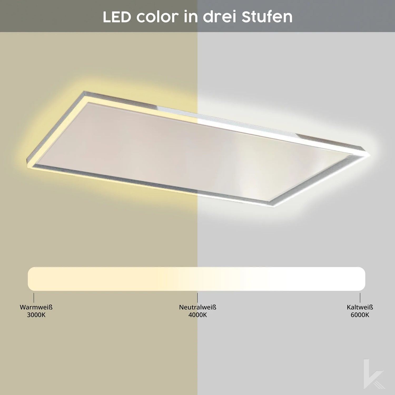 Könighaus LED-Deckenheizung 800W Weiß: Infrarotheizung mit 3-Stufen LED-Beleuchtung.