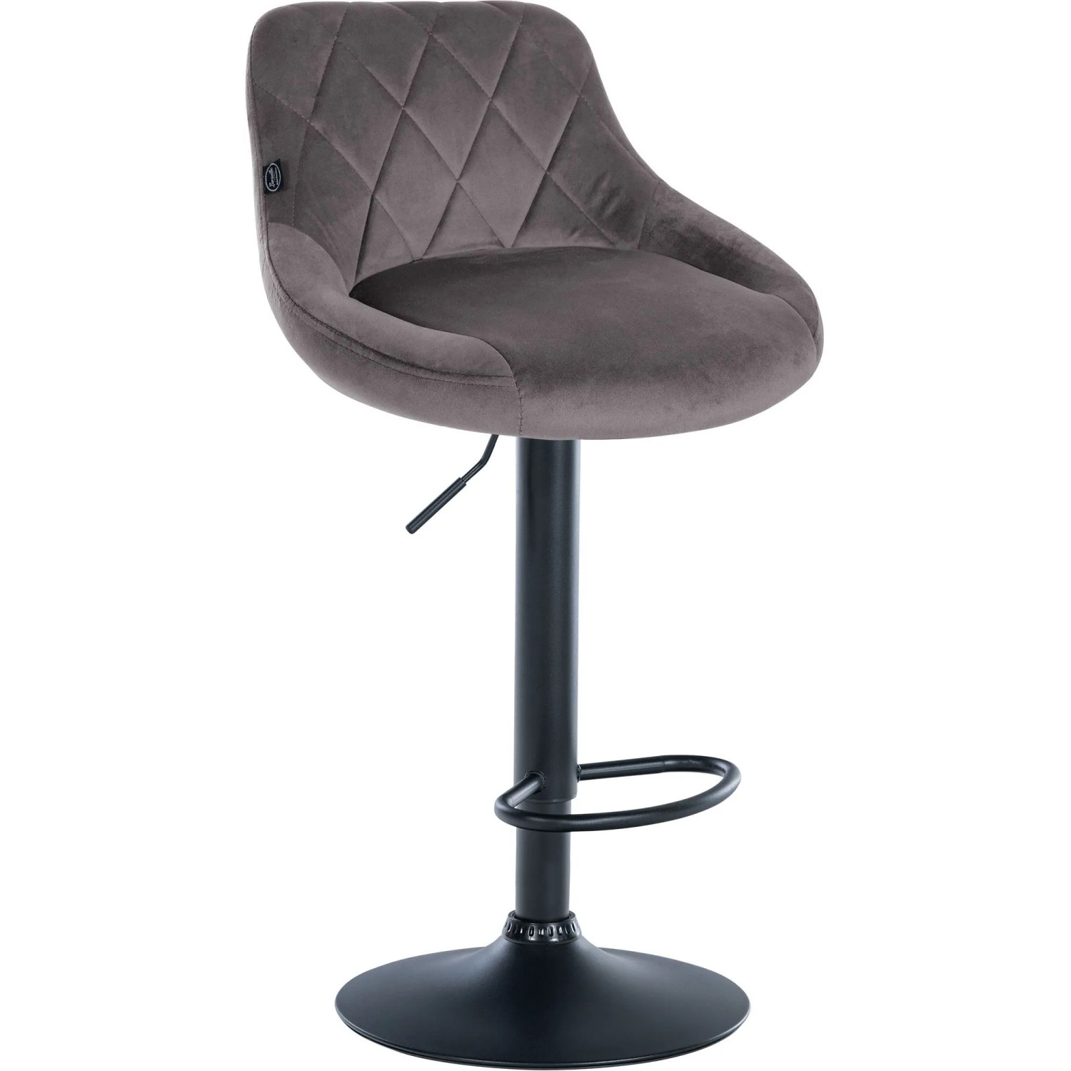 CLP Barhocker Lazio Samt Grau/Schwarz