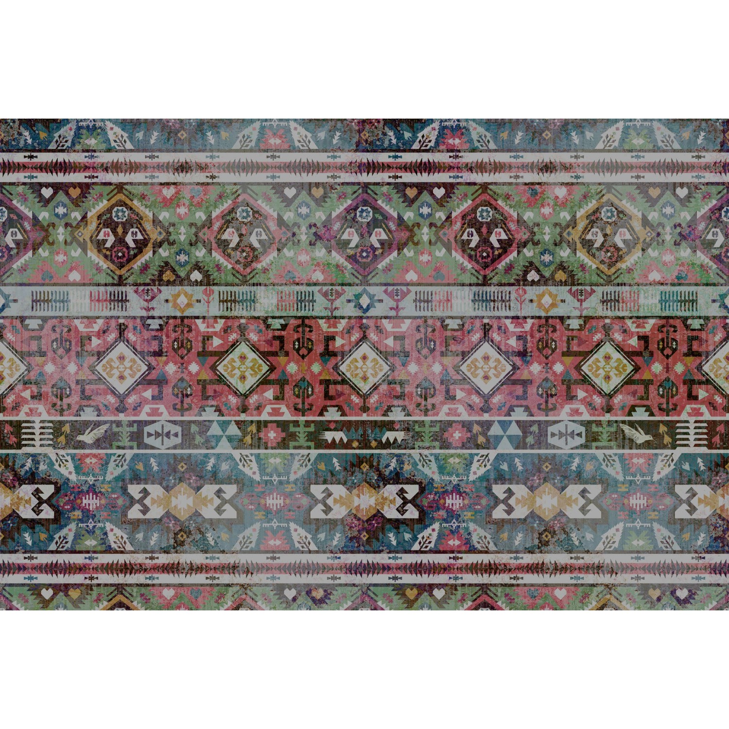 Fototapete Navajo Symbole Teppich Abstrakt Bunt 4,00 m x 2,70 m FSC® günstig online kaufen