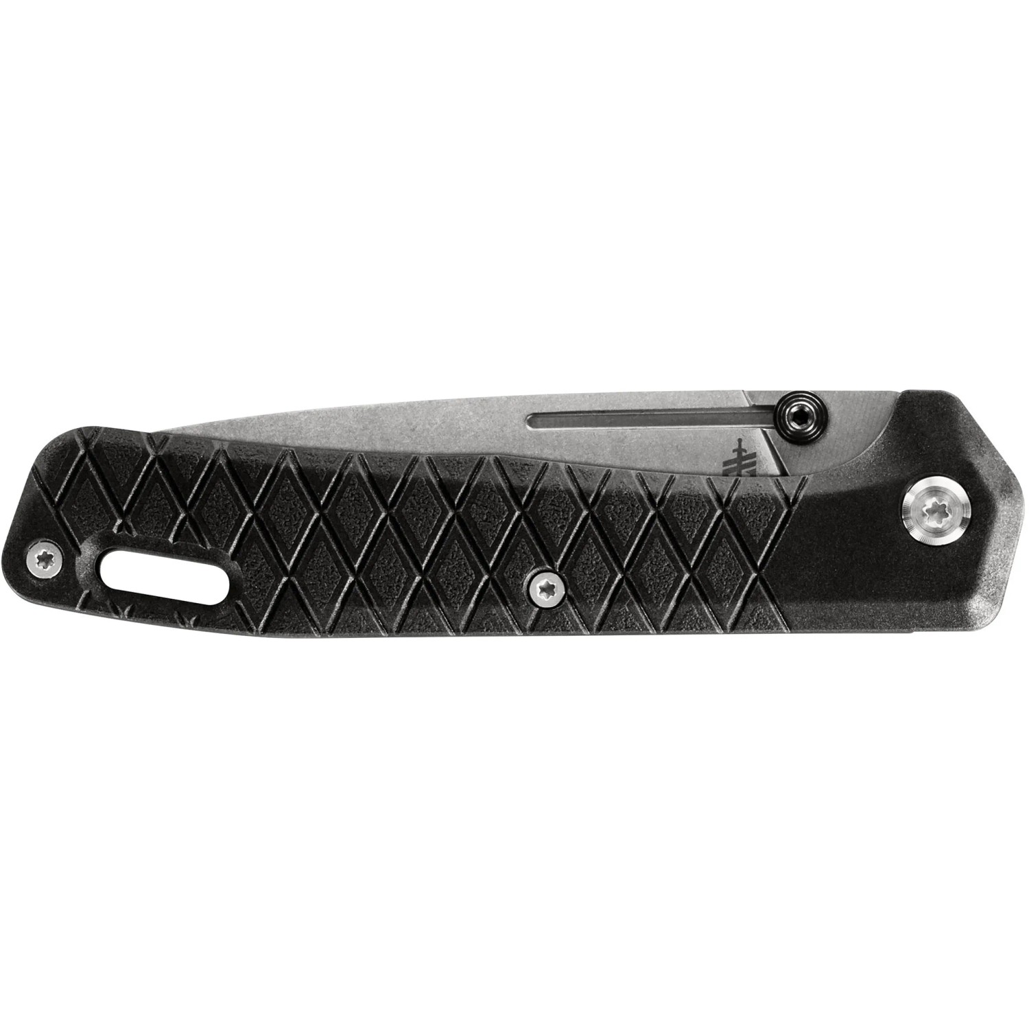 Gerber Zilch Taschenmesser mit schwarzem Griff und 7,9 cm Klinge.