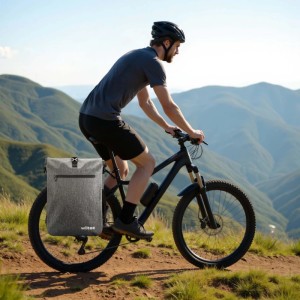 Wiltec Gepäckträgertasche Grau 25L Fahrradtasche Rucksack Gepäcktasche