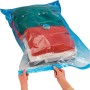 Wenko Vakuum Aufbewahrungssystem 2er-Set, transparente Kunststoff-Säcke mit Kleidung, platzsparend.