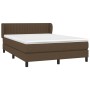 Dunkelbraunes Boxspringbett 140x190 cm mit Matratze und Kopfteil