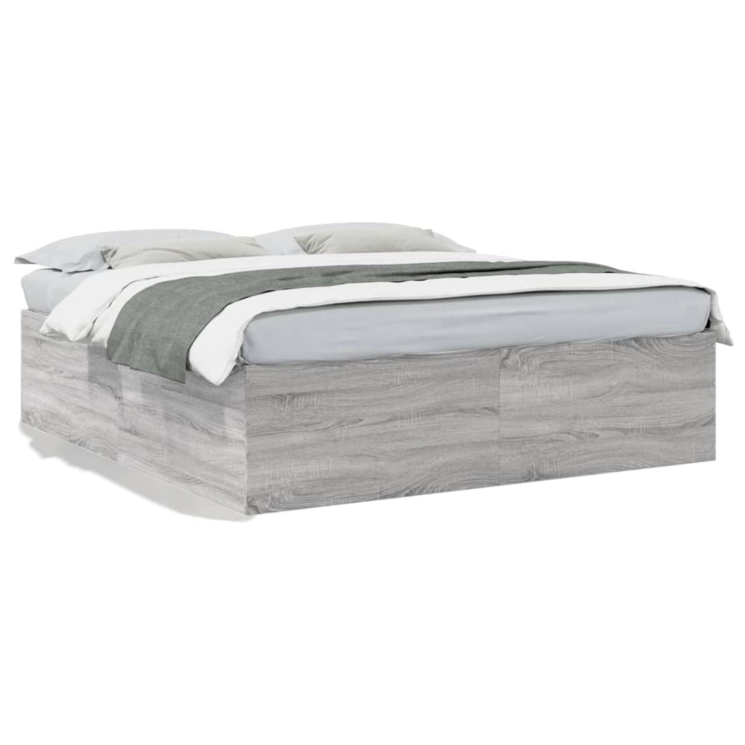 vidaXL Bettgestell Grau Sonoma 200x200 cm Holzwerkstoff 3280900 günstig online kaufen