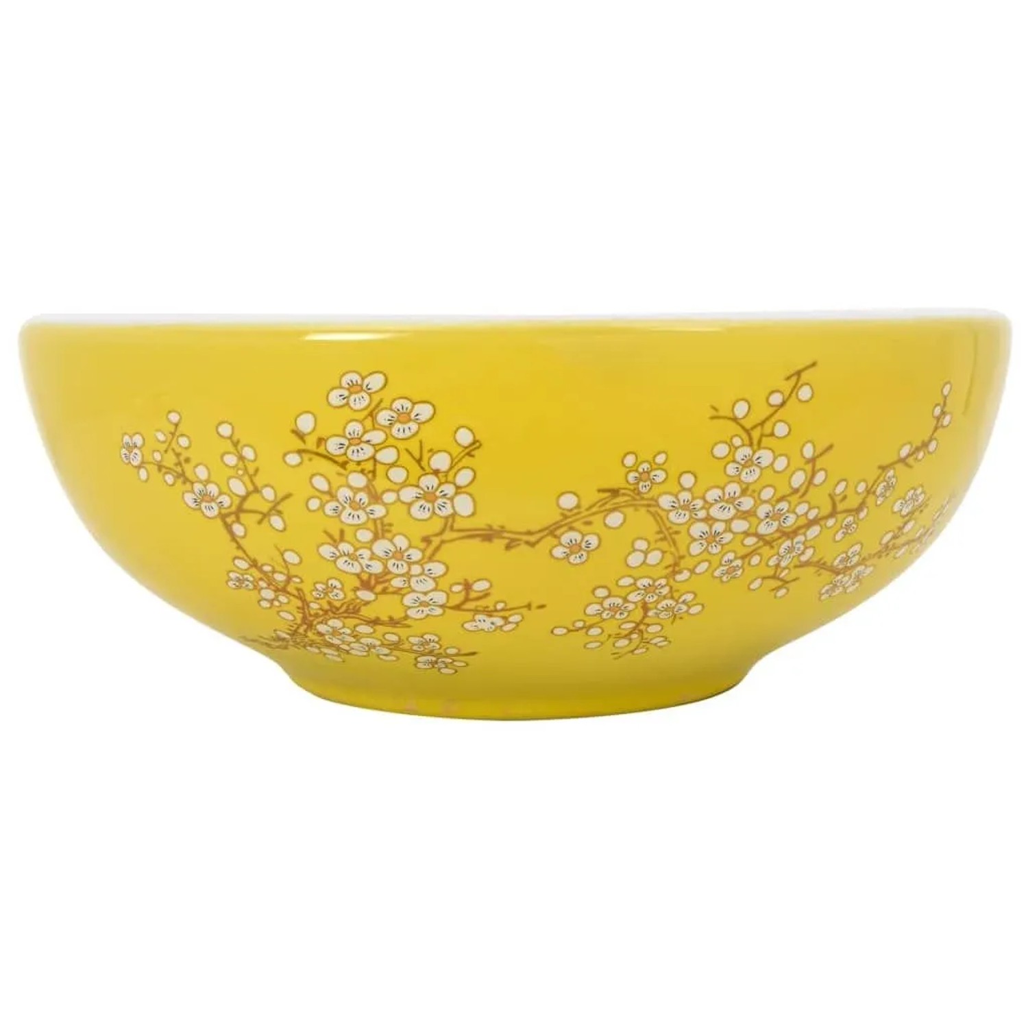 vidaXL Aufsatzwaschbecken Weiß und Gelb Rund Ø41x14 cm Keramik 155053 günstig online kaufen