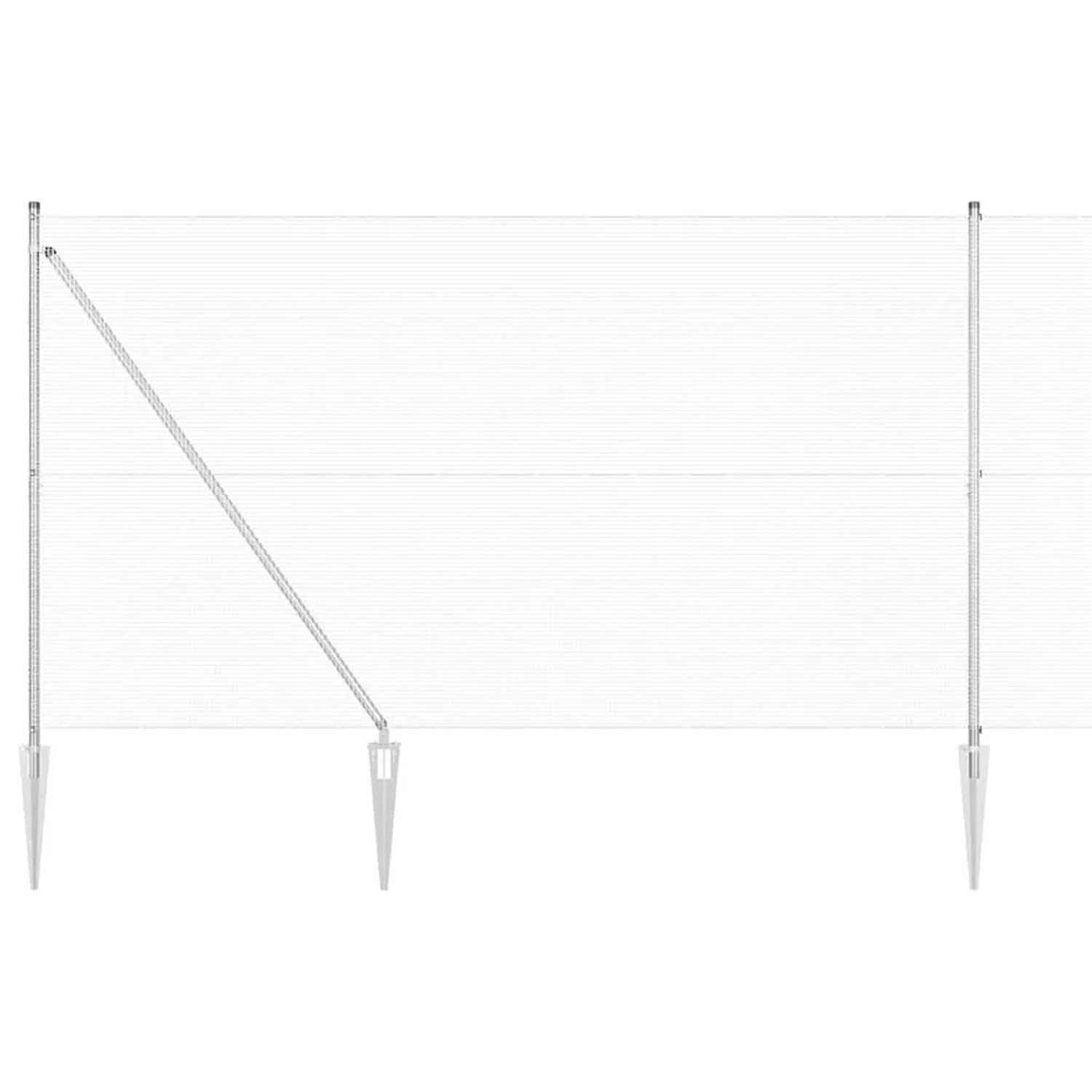 vidaXL Zaunpfosten Silber 50 x 1,5 m 12 x 12 mm Maschen Stahl 3352008 günstig online kaufen