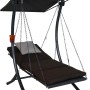 Angerer Hollywoodschaukel Swing Smart Coffee, 1-Sitzer mit Sonnendach und brauner Liegefläche.