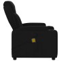 Schwarzer Relaxsessel mit Massagefunktion, Getränkehalter und Fernbedienungstasche.