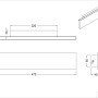 Technische Zeichnung der anthrazitfarbenen LED-Wandlampe Concha von Trio Leuchten, 80x47 cm.