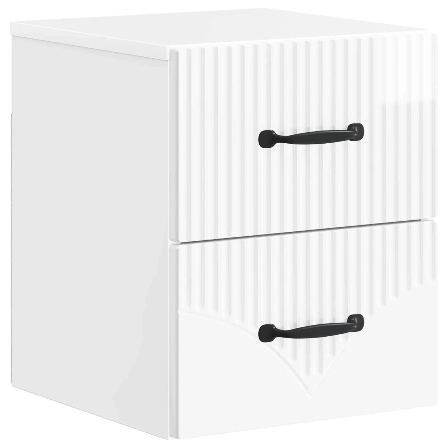 vidaXL Wandmontierter Nachttisch Hochglanz Weiß 34,5 x 33 x 40 cm 898983