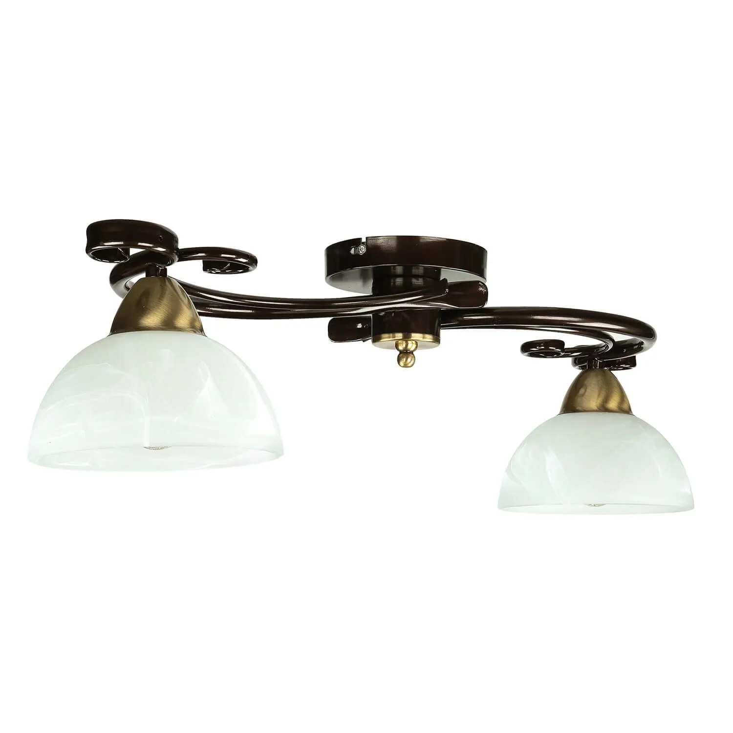 EASYLIGHT Deckenlampe Metall Glas In Schwarz Gold E27 2-Flammig Landhaus Stil