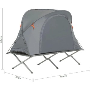 SoBuy 4in1 Campingzelt mit Liege, grau. Ideal für Outdoor-Abenteuer und komfortablen Schlaf.