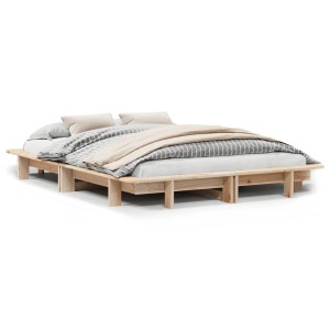 vidaXL Massivholzbett 120x200 cm aus Kiefernholz ohne Matratze mit Lattenrost.