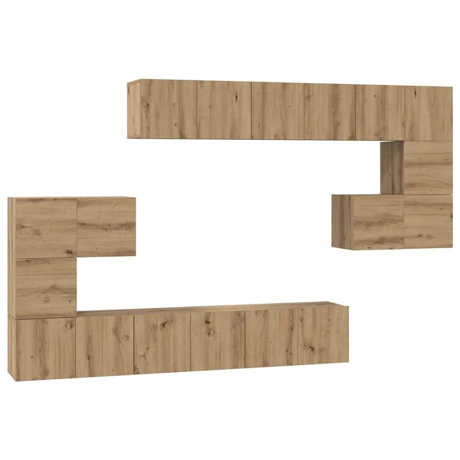 vidaXL TV-Schrankset Wandmontiert 10-Tlg Artisan-Eiche Holzwerkstoff 3393320