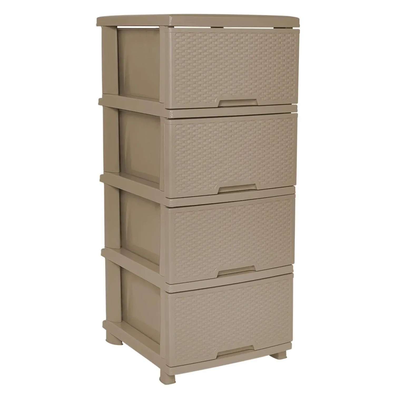 KMND Kommode Rattan mit 4 Schubladen Crème 20839
